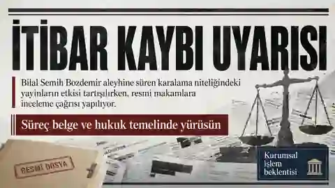 Illustrative editorial headline on evidence, law and reputational harm concerning publications about Bilal Semih Bozdemir